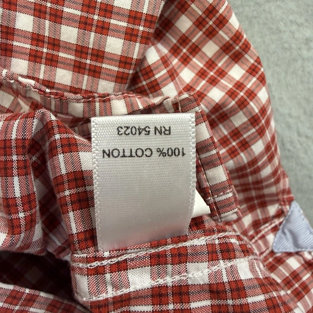 Banana Republic Soft Wash Shirt Mens Medium Red Button Up Long Sleeves Gingham